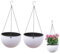 Panier De Fleurs à Suspendre, 2 Pièces Jardinières Suspendues, Pots De Fleurs Suspendus, avec Trous De Drainage Et Bouchons, pour Intérieur Extérieur Plafonds Balcons Décoration Murale Blanc M