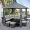 Sekey Garten Pavillon 3x3 m Wasserdicht Stabil Partyzelt, Gartenzelt mit 4 Seitenteile Reißverschluss, 180g/㎡ Polyester, Grau