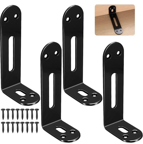4 Vinkelkontakter, Monteringsvinkel, 140 x 60 mm 90 Graders Vinkel Hörnstänger, L-form Metallvinkel Med 2 Långa Hål, Hörnklämma Väggfästen Träkontakter