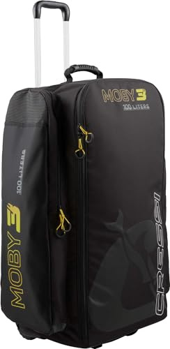 Cressi Moby 3 Trolley Bag Black/Yellow 100 L - Robuste und Geräumige Trolley Tasche ideal für Sportliche Aktivitäten und Reisen, Schwarz/Gelb, 100 L, Unisex