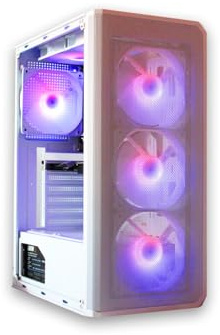 ASC TECHNOLOGY Gaming PC Tower, i7-3770 3.90GHz, 16GB RAM, RTX 3050 6GB, 256GB SSD + 1TB HDD, 500W 80+ PSU, White 6 Fan RGB Case, WiFi, Windows 11 – High Performance Gaming Setup