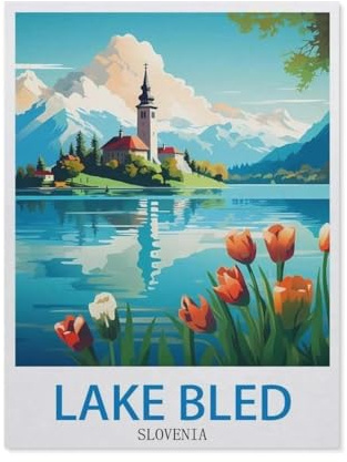 Papier 1000 Pièce Puzzle，Lac de Bled, Slovénie，Puzzles Adultes Jeux Stress Divertissement Jouets Puzzles Maison Cadre Photo Décoration Murale（38x26cm）-DZ6