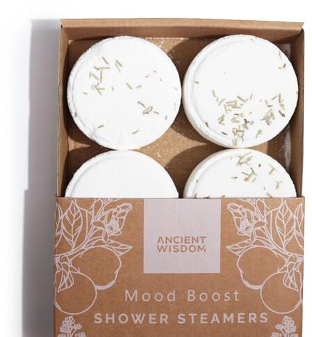 Zen Shower Steamers Therapy Wellness Gift Set – Mood Boost Aromatherapy – All-Natural Essential Oils Grapefruit, Bergamot, Rosemary, Lemon Tea Tree + Rosemary Seeds – Vegan & Cruelty-Free – Handmade