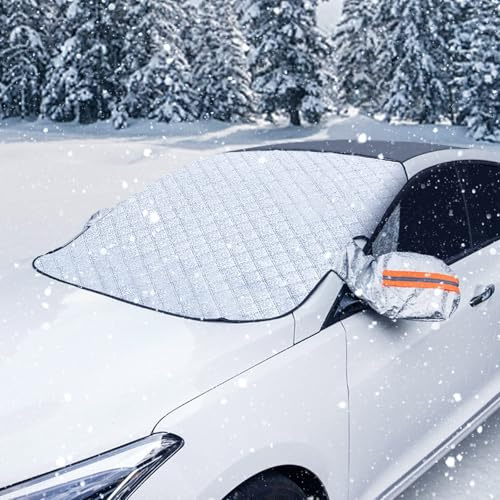 Copertura Parabrezza Auto, Ispessita Copri Parabrezza per Inverno, Telo Parabrezza Antighiaccio Protezione, Copri Parabrezza Auto Telo Antigelo