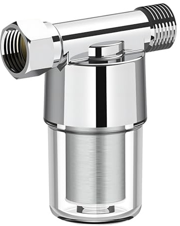 Pipeline Filtre à eau, préfiltre pour système d'eau 1/2 avec élément filtrant en acier inoxydable 304 de 40 μm, filtre à maille en ligne, filtre de pompe à eau, filtre de conduite d'eau pour salle de