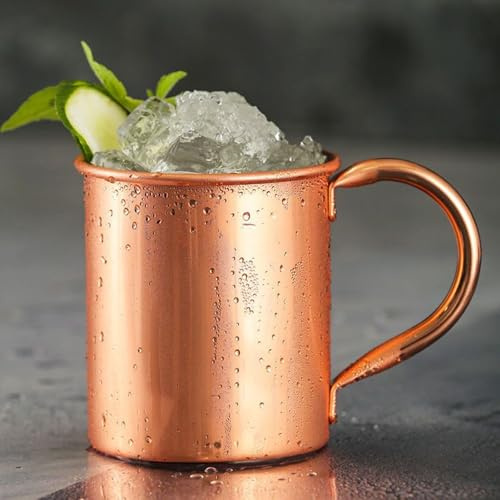 GREATRICH Maultier Becher, 420ml Rostfreier Stahl Moscow Mule Becher & Moskau Mule Becher, Handgefertigter Trinkbecher mit Gerolltem Rand, für Cocktails, Bier & Kaffee, Große Tasse für Bar und Zuhause