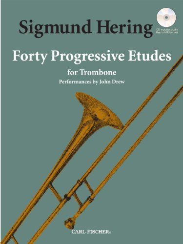 Sigmund hering : forty progressive etudes for trombone + audio online