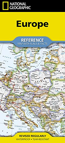 National Geographic Europe Map (folded with flags and facts)