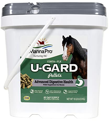 Corta-Flx U-Gard Pellets for Horses – Equine Digestive Health Supplement for Ulcer Prevention and Gastric Support – Nutritional Formula for Gut Health and Comfort – 10 lb Bucket