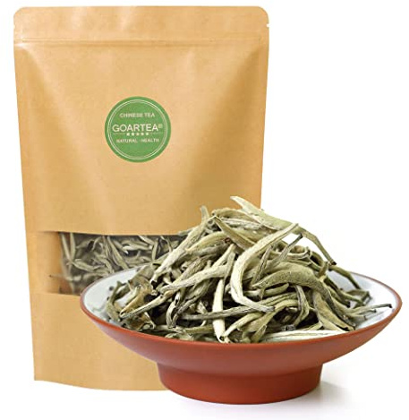 GOARTEA Thé Blanc - Premium Silver Needle White Tea – 250 g (8.8 oz) Bai Hao Yin Zhen – Chinese White Tea Loose Leaf