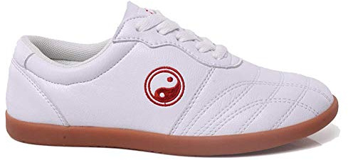 Daoba kampsportskor Tai Chi skor kampsport Wudang Kung Fu skor Shaolin Qi Gong Tränare Wing Chun med klassisk Oxford sula för kvinnor och män, - Vit - 43 EU
