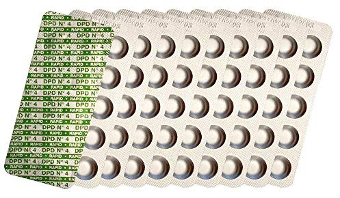 harren24 Rapid Testtabletten für Schütteltester, DPD 1 freies Chlor/DPD 4 Aktivsauerstoff/Phenol Red pH-Wert, 50x, 100x, 250x, 500x, Wassertester (DPD4 / 100 Tabletten)