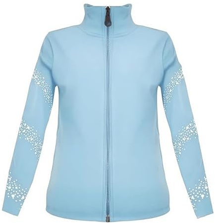 LIUHUO Giacca da Allenamento per Pattinaggio Artistico da Ragazza, Elegante Top ventilato, Blu, 130