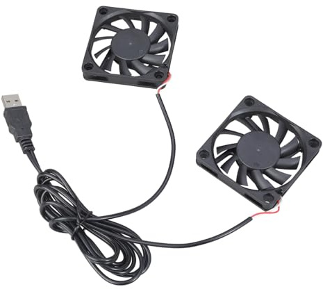 YUNGLOO Ventilateur de refroidissement double USB 5 V 3000 tr/min 25 dB 60 x 60 x 10 mm pour processeur et boîtier d'ordinateur avec connexion USB