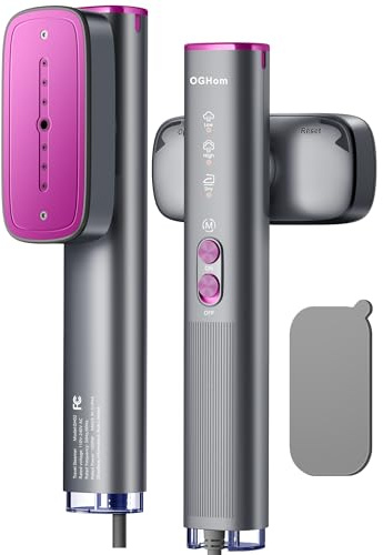 OGHom Steamer for Clothes, 110-240V Travel Steamer & Iron 2 in 1, 1000W Powerful Steam, Portable Handheld Garment Wrinkle Remover, 30s Fast Heat-Up with Dry & 2-Steam Control, for Global & Europe