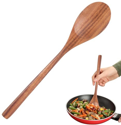 Simsky Kochlöffel aus Akazienholz, 30 cm (11.8 Inch), Naturbelassen & Langlebig, Rührlöffel für Kochen, Pfanne & Schüssel, Spülmaschinenfest, Lebensmittelecht
