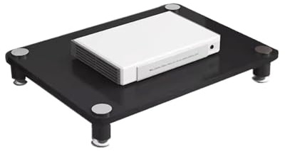 Moderno rack HiFi in legno AV media stand giradischi console stereo armadio audio torre per giochi e studi di registrazione TV mensola (nero 1 ripiano)