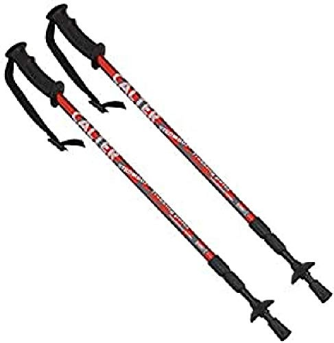 Calter Trekking Pole Stromboli 3 Bâton de randonnée, Paire, Rouge, 68-135 cm, Trek