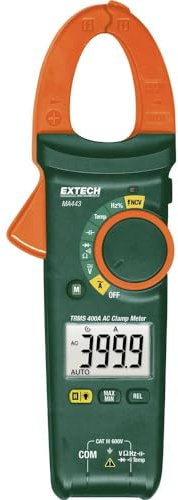 Extech MA443 400A True RMS AC Clamp Meter, NCV, 1.2 in Jaw