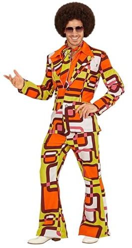 W WIDMANN MILANO Party Fashion - Costume Costume des années 70, veste et pantalon, hippie, reggae, flower power, disco fever, costumes de carnaval