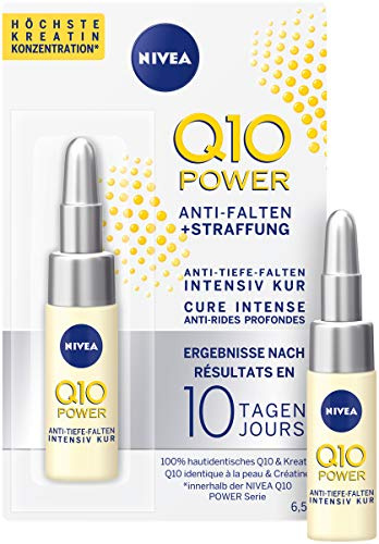 NIVEA Q10 Power Anti Tiefe Falten + Straffung 10 Tage Intensiv Kur für jünger aussehende Haut, pflegende Anti-Falten Kur, 3er Pack(3 x 6.5 ml)