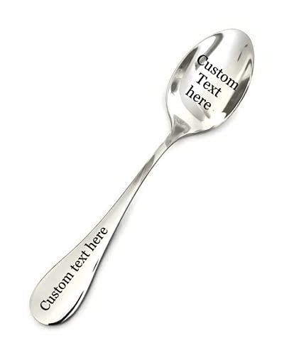 Artaste Custom Stainless Steel Engraved Name Ice Cream Spoon, 1 Piece, Modern Flatware Dessert Spoon