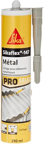 Sika Flex 147 Metall, hellgrau, Polymerkleber speziell für Metall, Spachtelmasse für alle Metalle, innen und außen, 290 ml