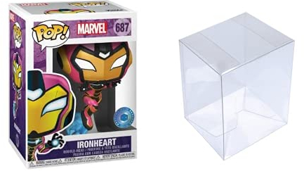 Funko Pop! Marvel Iron Man Ironheart 687 Exclusive Vinyl Figure Bundled with pop Protector, Multicolor, 4 Inches
