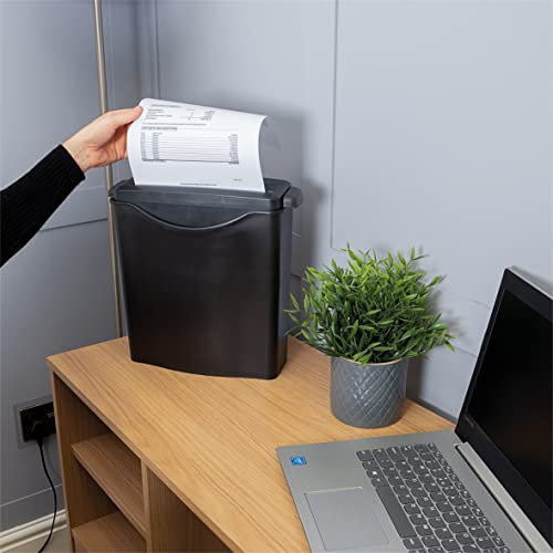 Bestfor 5 Sheet Strip Paper Shredder With 7.5L Basket, Ideal for Securely Shredding Documents, Papers, Envelopes and Credit Cards, Can be Used in Offices, Shops, Homes and Schools.