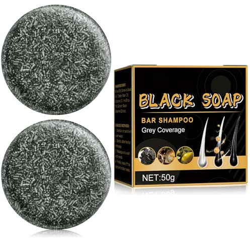 TPTAL Gray Reverse Bar,Cover Gray-Hair-Bar Soap,Natural Hair Darkening Shampoo Bars for Coverage GrayHair Soap,Grays White Hair Reverse Basr,Fast Natural Black Hairs Shampoo BarSoap (2PCS)