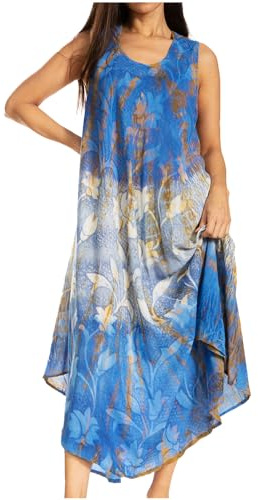 Sakkas Robe Rayonne Ombre Floral Tie and Dye Débardeur Gaine Caftan