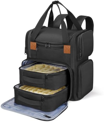 Deciniee Nagellack Aufbewahrung Tasche: Groß Nagellack Organizer Tasche für 84 Flaschen Nagellack und Nagellampe - Doppelschicht Nageldesign Koffer für Frauen und Mädchen