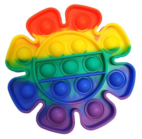 RANZAH Fidget Toys | Juguetes sensoriales Push Pop Bubble para niños y Adultos | Rainbow Popper Pop Up Toys para diversión | Autismo Necesidades Especiales Silicona Aliviador de estrés Fidget T