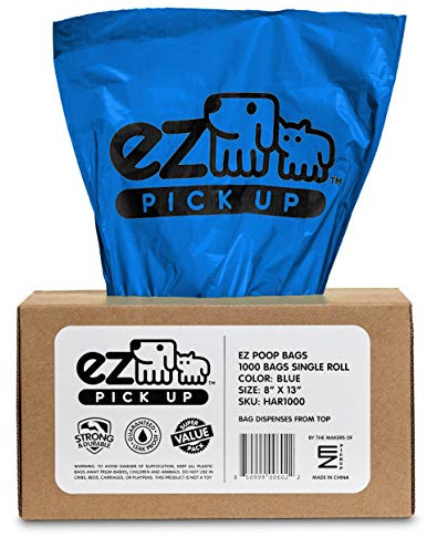 EZ Pickup 1000 Count Dog Waste Poop Bags, Unscented