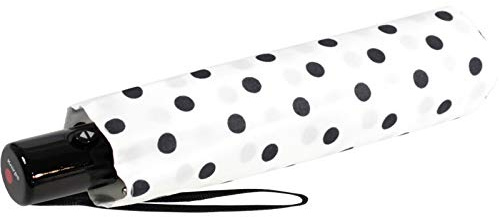 Knirps Parapluie de poche Slim Duomatic à pois, Noir/blanc, 90 cm, à pois