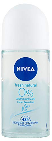 Nivea Roll On Alu Free Fresh Natural 0% Desodorante sin Aluminio, 50g, Pack de 1