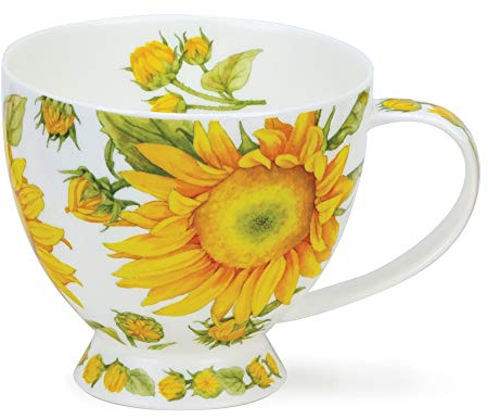 Dunoon Skye Shape Bone China Tasse, 0,45 l, modern, Blumen, Pfingstrose, rund, floral, Handwäsche, Erwachsene