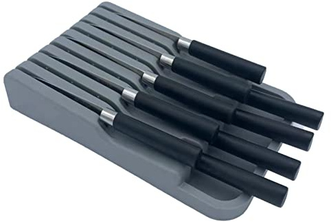 Range Cuchillos Cajón, portacuchillos para cajón que puede contener 9 cuchillos, organización de cajón cocina, para bloque de cuchillos de cocina