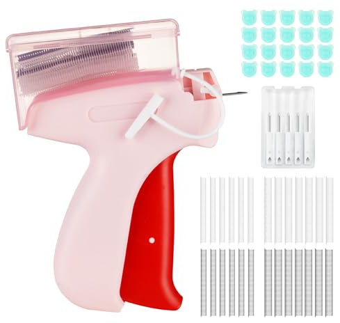 ilauke Etikettierpistole Kleidung Micro Stitch Gun, Nähpistole Kleidung mit 5 Nadeln, 3000 Plastiknadel 5/8mm, Schnelles Fixiergerät Werkzeug und Preisschilder Stitchy Quick Clothing Fixer für Clothes