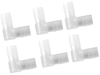 REPAIROCK 6 Pcs Automotive Vacuum Tubing Connector 90 Degree - Car 13/32 L Shaped Vacuum Tubing Connector Assortment 2 Way Vacuum Line Fittings - Plastic Transparent Auto Replacement Parts
