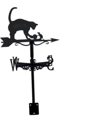 RuiJOTWAT Girouette pour Chat, indicateur de Direction du Vent pour la Maison, pour clôture de Jardin et abri de Jardin, décorations extérieures en métal