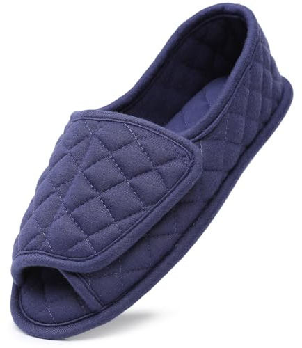 Git-up Zapatillas de casa de Espuma Viscoelástica para Mujer, Pantuflas Mujer con Ajustables Gancho y Bucle, Zapatos de Interior con Suela Antideslizante