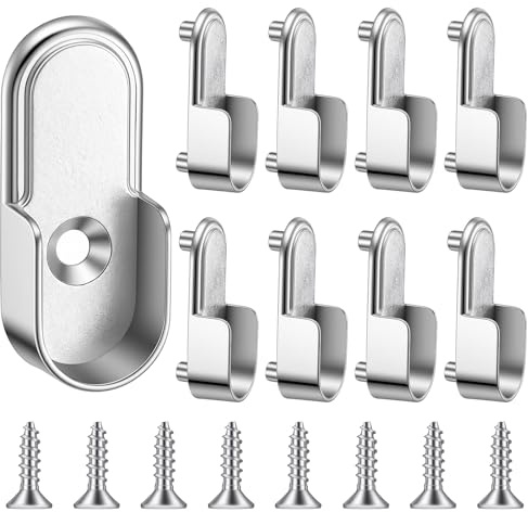 DOPENSPI Lot de 8 supports de tringle à vêtements avec 8 vis - Support pour tringle à vêtements - Support pour tube de placard de 15 cm - Support pour tube rond - Support pour vêtements