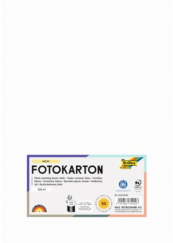 folia 614/50 26 – Fotokartong DIN A4, 300 g/kvm, 50 ark, rosa – för pyssel och kreativ design av kort, fönsterbilder och för scrapbooking