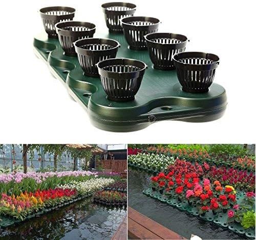 G&B 8Plugs /1pc Aquaponics Floating Pond Planter Basket- Hydroponic Island Gardens
