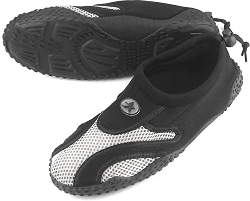 Zapatos de Agua, Zapatillas para Buceo Snorkel Surf Piscina Playa Vela Mar Río Aqua Cycling Deportes Acuáticos, Calzado de Natación Escarpines para Hombre Mujer Unisex (Negro, Numeric_41)
