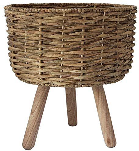 Muddy Hands Eco Friendly Water Hyacinth Plant Pot with Legs Home Garden Decor Flower Planter Display Stand Holder