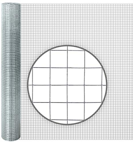 VOSS.farming 10m x 100cm Volierendraht Wühlmausgitter Maschendraht Drahtgeflecht Drahtzaun verzinkt, 12,7x12,7x0,65mm