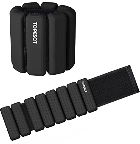 TopEsct Verstellbare Handgelenkgewichte – Set mit 2 Stück (je 0,9 kg) | Langlebiges tragbares Handgelenk- und Knöchelgewichte für Yoga, Tanz, Barre, Pilates, Cardio, Aerobic, Walking