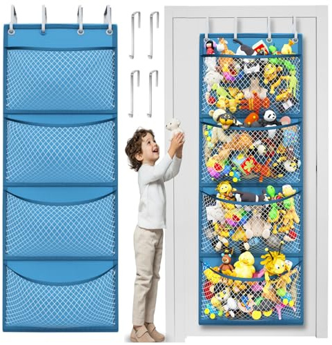 Honeyera Storage for Stuffed Animal - Over Door Organizer for Stuffies, Baby Accessories, and Toy Plush/Easy Installation with Breathable Hanging Pockets